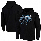 Men's Carolina Panthers G III Sports by Carl Banks Perfect Season Full Zip Hoodie Black,baseball caps,new era cap wholesale,wholesale hats